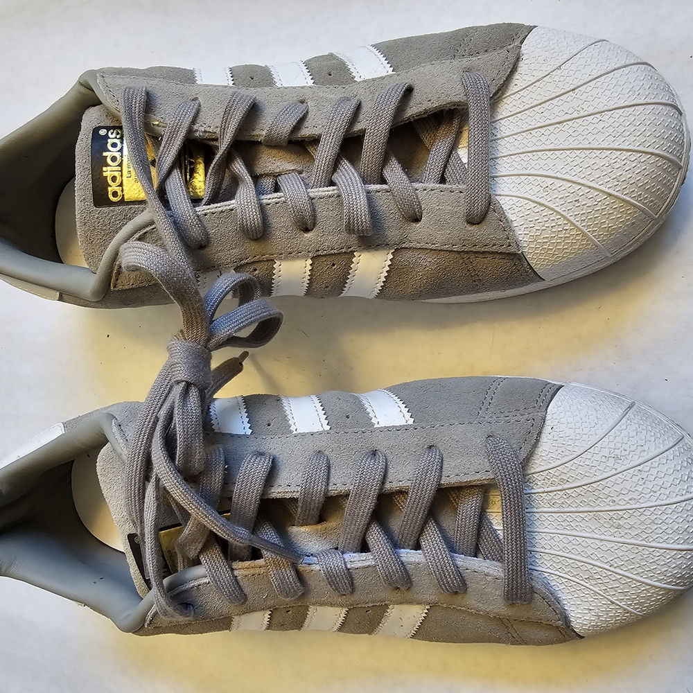 Adidas Gray and White Sneakers